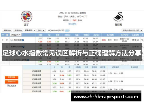 足球心水指数常见误区解析与正确理解方法分享 足球心水指数常见误区解析与正确理解方法分享